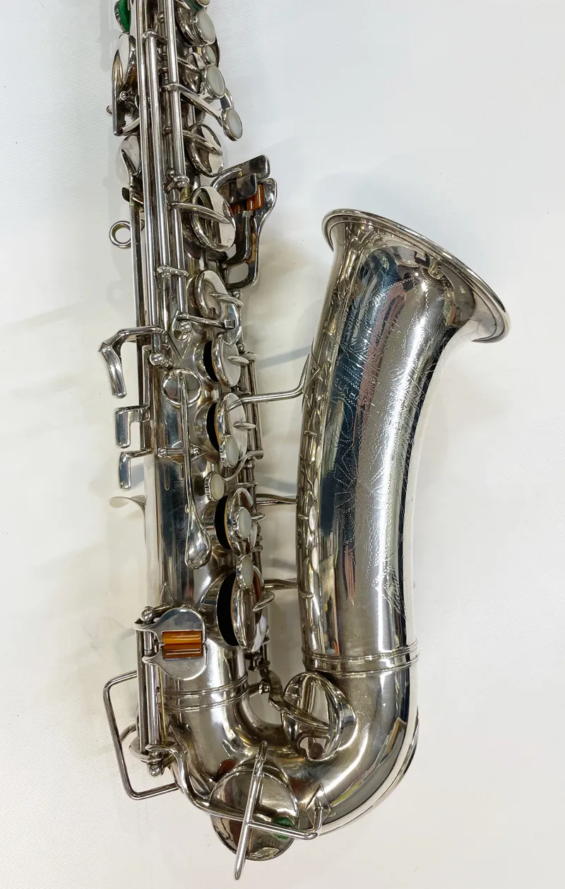 Vintage Buescher Aristocrat Alto Saxophone - Silverplate-1
