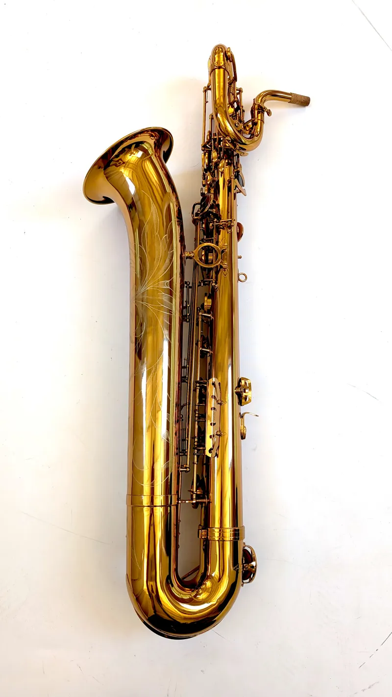 Secondhand Hanson Series VIII Baritone Saxophone in Deep Gold Lacquer-1