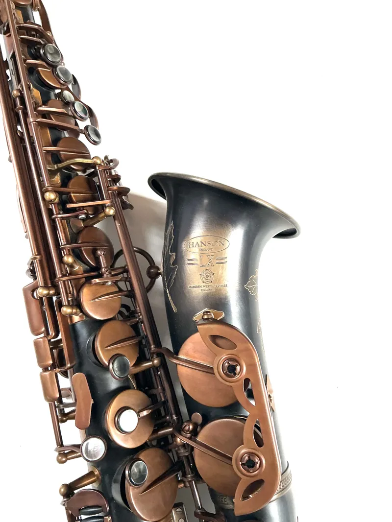 Hanson LX Gold Brass Alto Saxophone Hand Rubbed Raw Brass-3