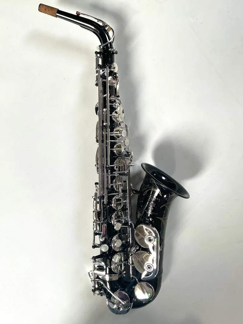 Hanson Series VIII Alto Saxophone Black Body Silver keys