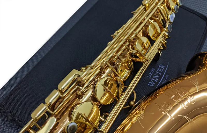 Hanson LX Tenor Saxophone Black with Silver Plated Keys-2