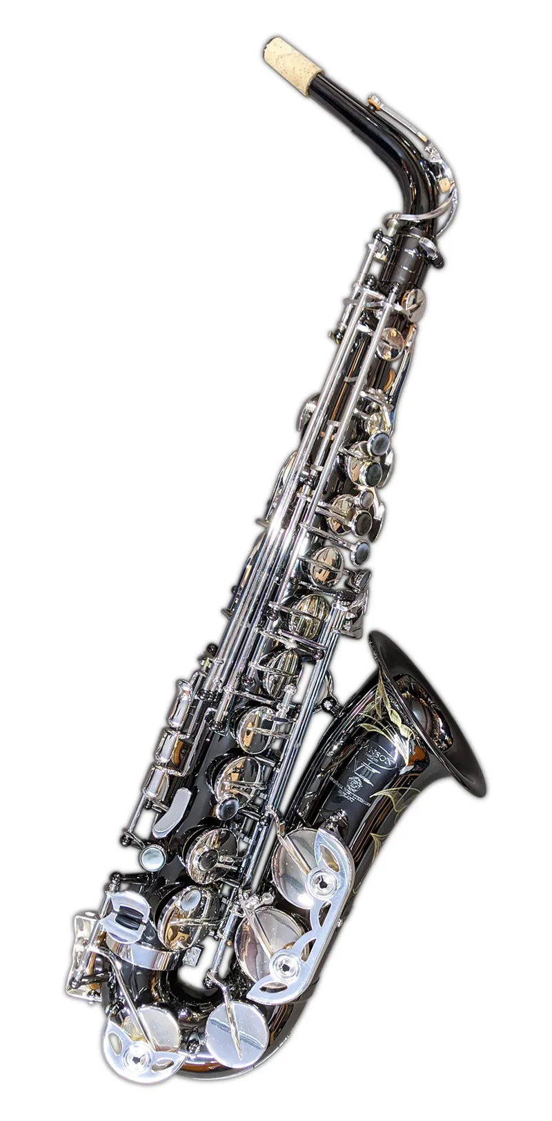 Hanson Series VIII Alto Saxophone Black Body Silver keys