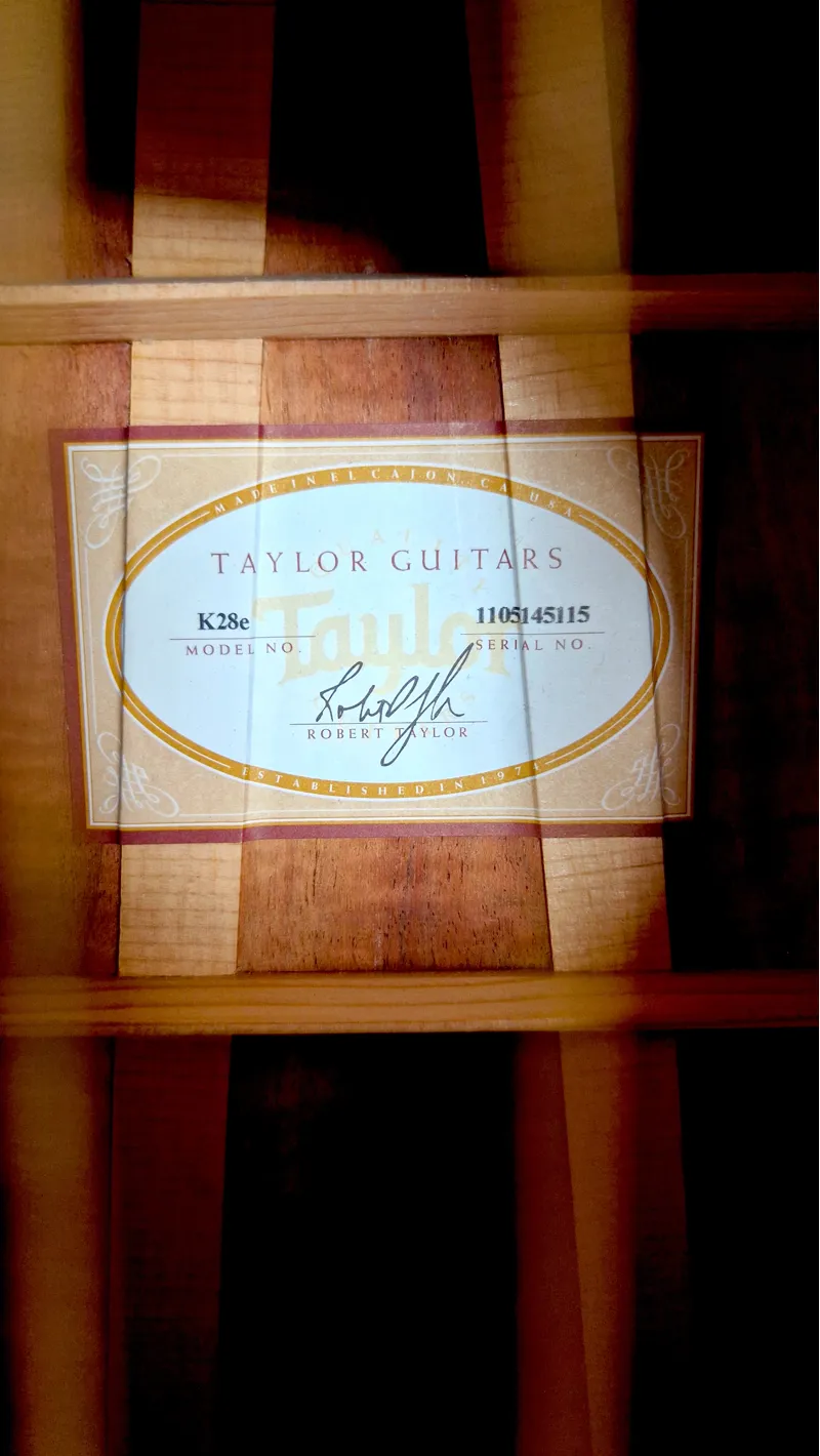 Second Hand Taylor K28e acoustic electric guitar-6