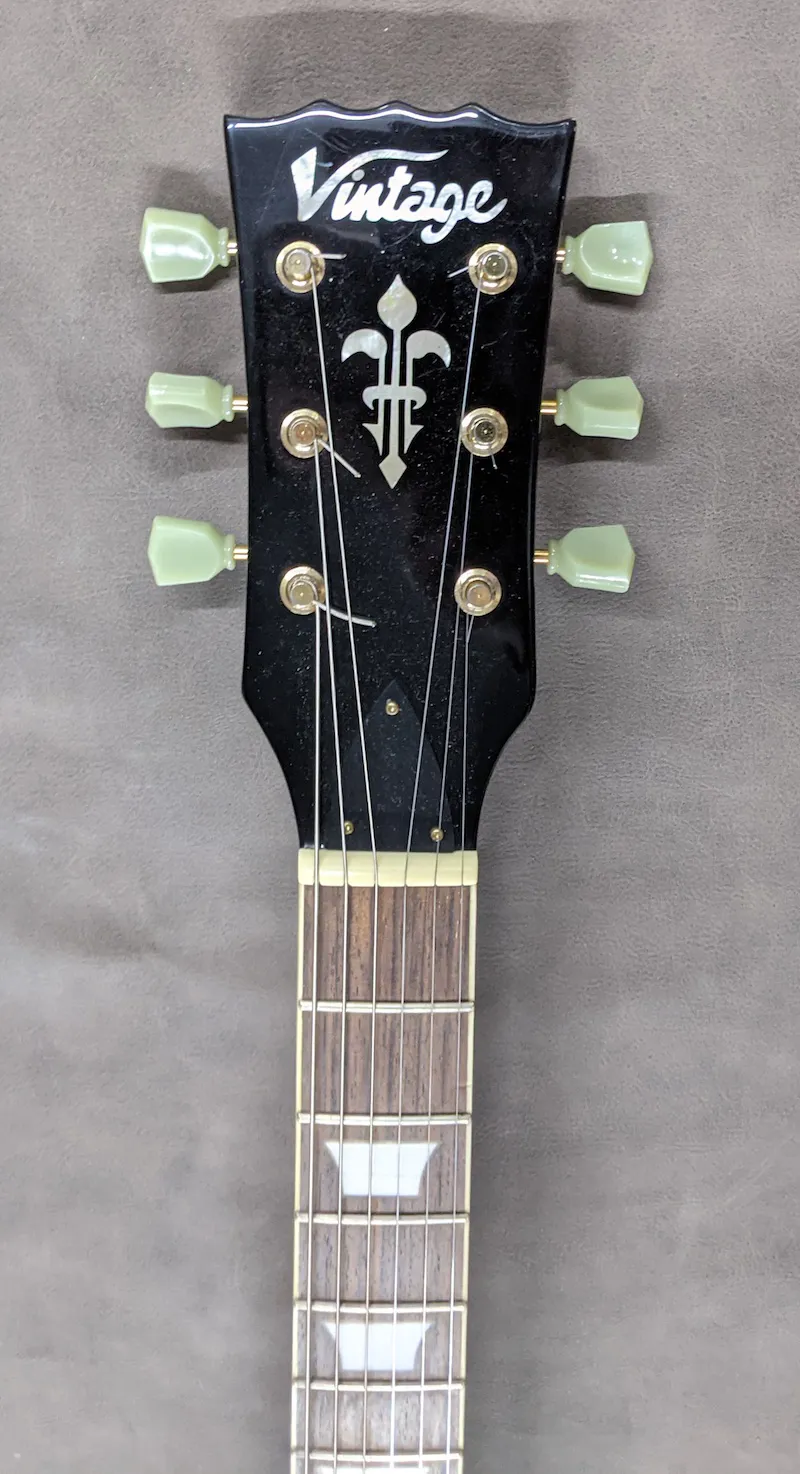 Secondhand Vintage V100 Reissued Electric Guitar - Gloss Black-2