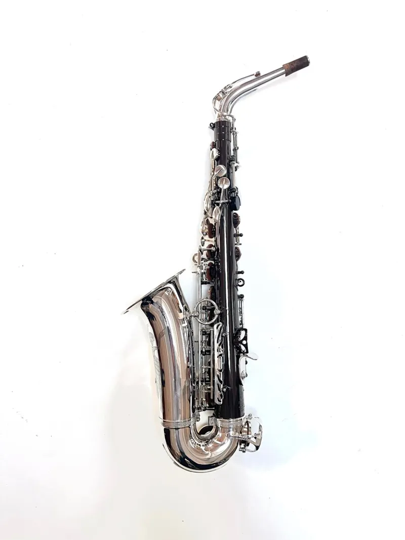 Secondhand Hanson LX Alto Saxophone in black lacquer + silver plate keywork and bell-2