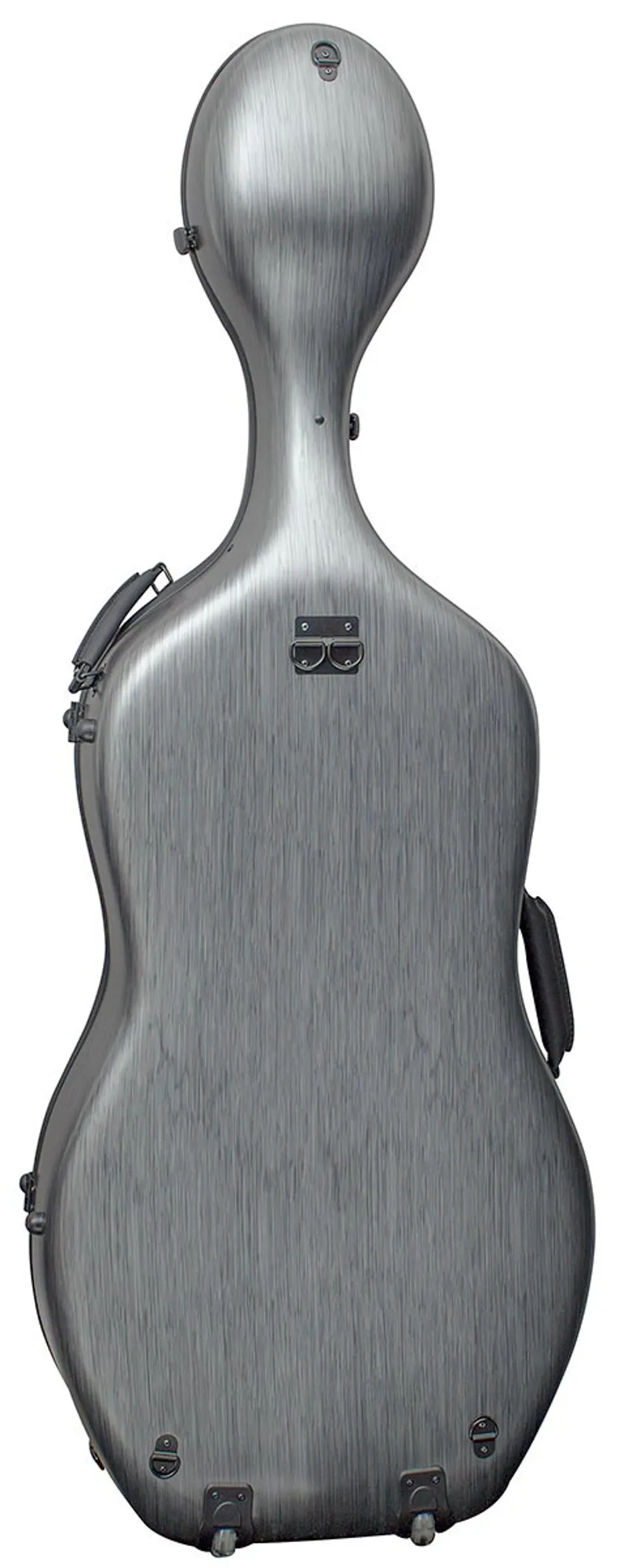 Hidersine Polycarbonate Cello Case - Brushed Silver-1