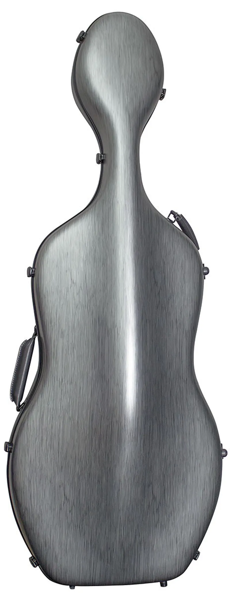 Hidersine Polycarbonate Cello Case - Brushed Silver