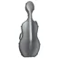 Hidersine Polycarbonate Cello Case - Brushed Silver
