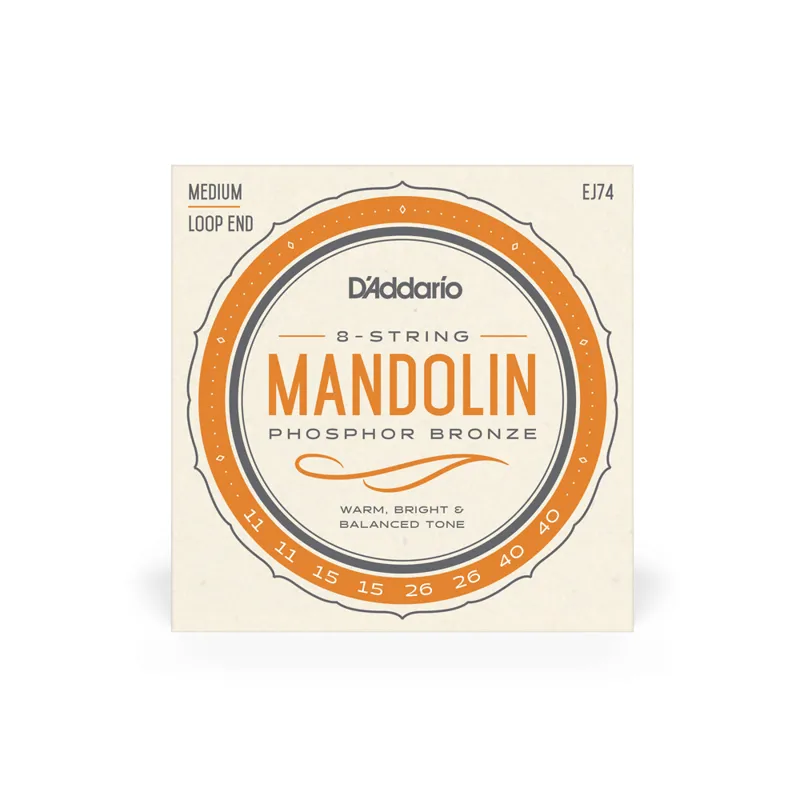 DAddario EJ74 Mandolin Strings Phosphor Bronze 11-40 Medium