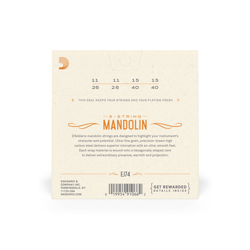 DAddario EJ74 Mandolin Strings Phosphor Bronze 11-40 Medium-1