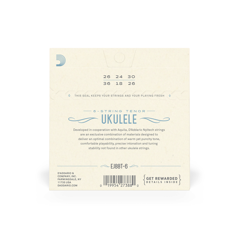 DAddario EJ88T-6 Nyltech Ukulele Strings 6-String Tenor-1