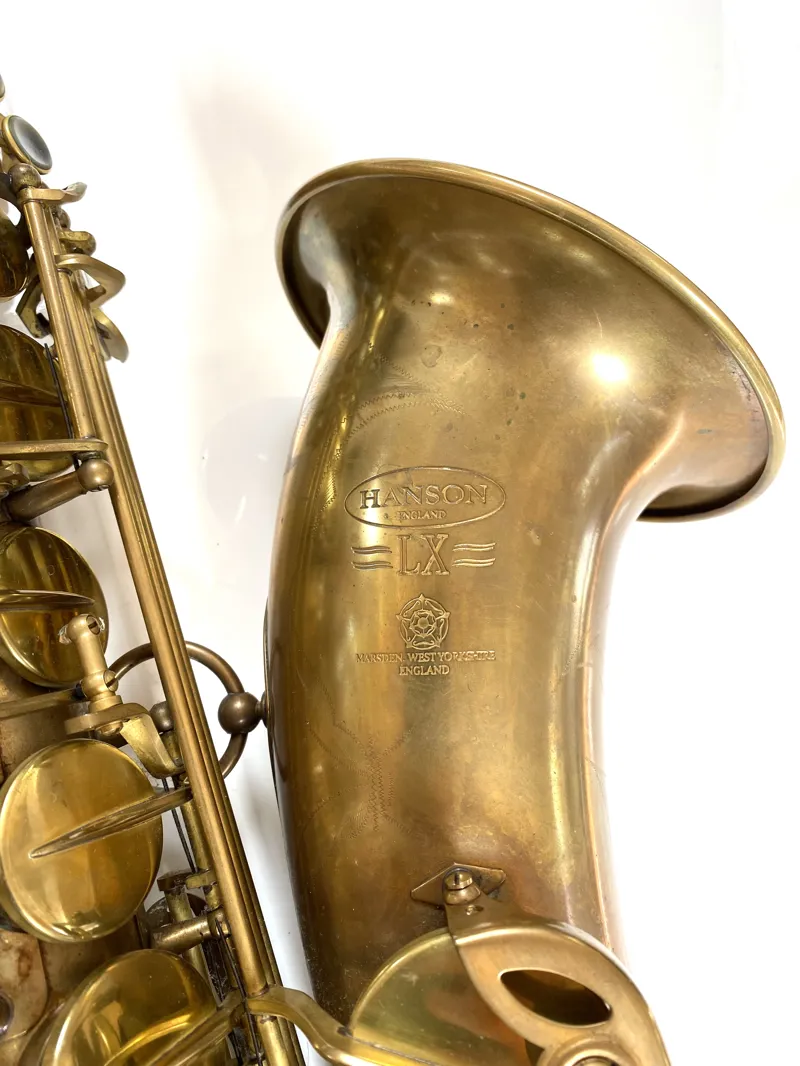 Secondhand Hanson LX Tenor Saxophone - Hand rubbed Raw Brass Gold lacquer keys-1