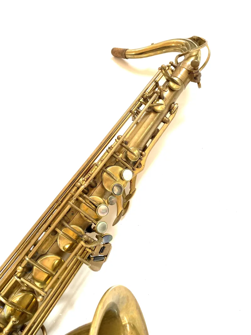 Secondhand Hanson LX Tenor Saxophone - Hand rubbed Raw Brass Gold lacquer keys-2