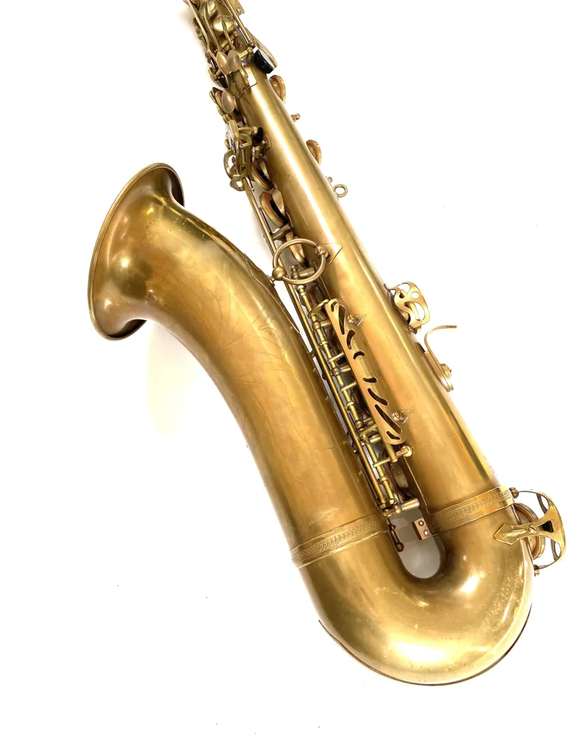 Secondhand Hanson LX Tenor Saxophone - Hand rubbed Raw Brass Gold lacquer keys-3
