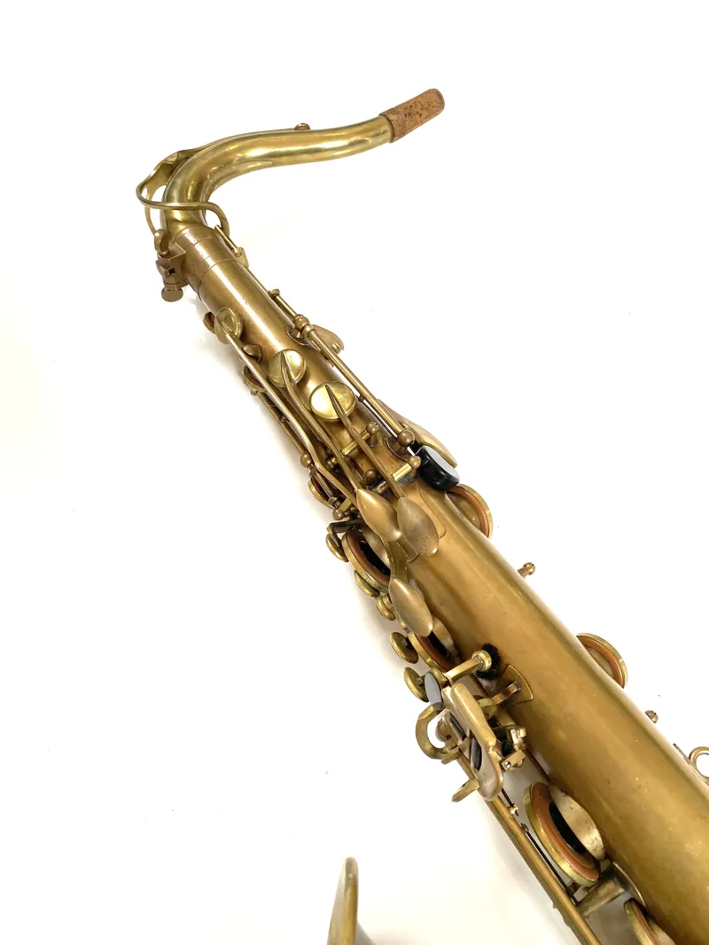 Secondhand Hanson LX Tenor Saxophone - Hand rubbed Raw Brass Gold lacquer keys-4
