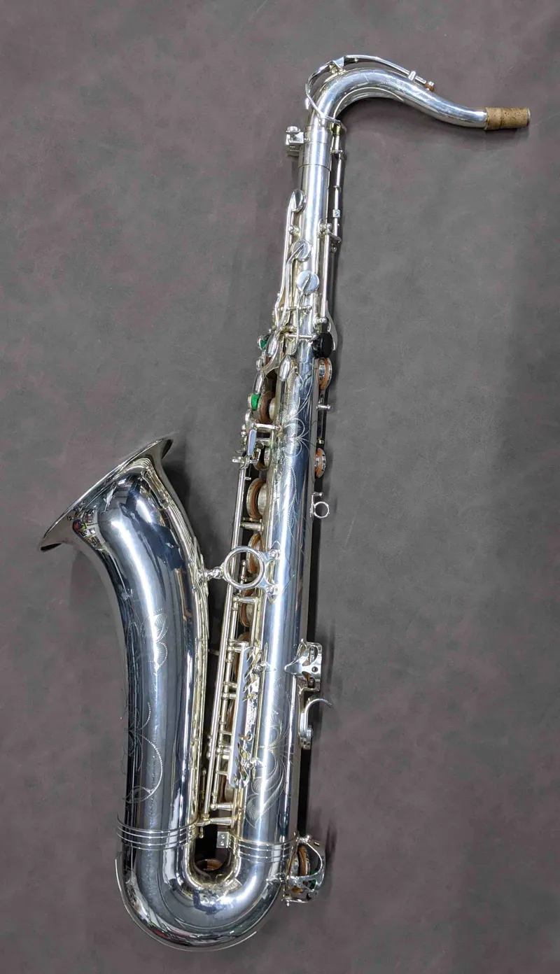 Secondhand Hanson ST6 Tenor Saxophone in Silver Plate-1