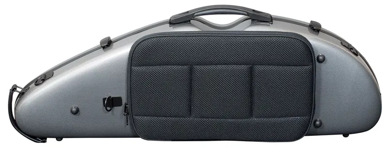 Hidersine Polycarbonate Halfmoon Violin Case - Carbon Fibre Effect-2