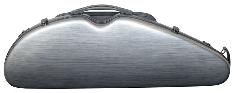 Hidersine Polycarbonate Halfmoon Violin Case - Brushed Silver