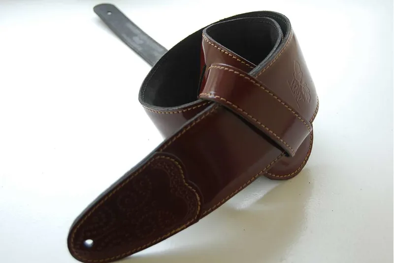 Whitestone and Willow Elite Series Guitar Strap - Oxblood Gloss