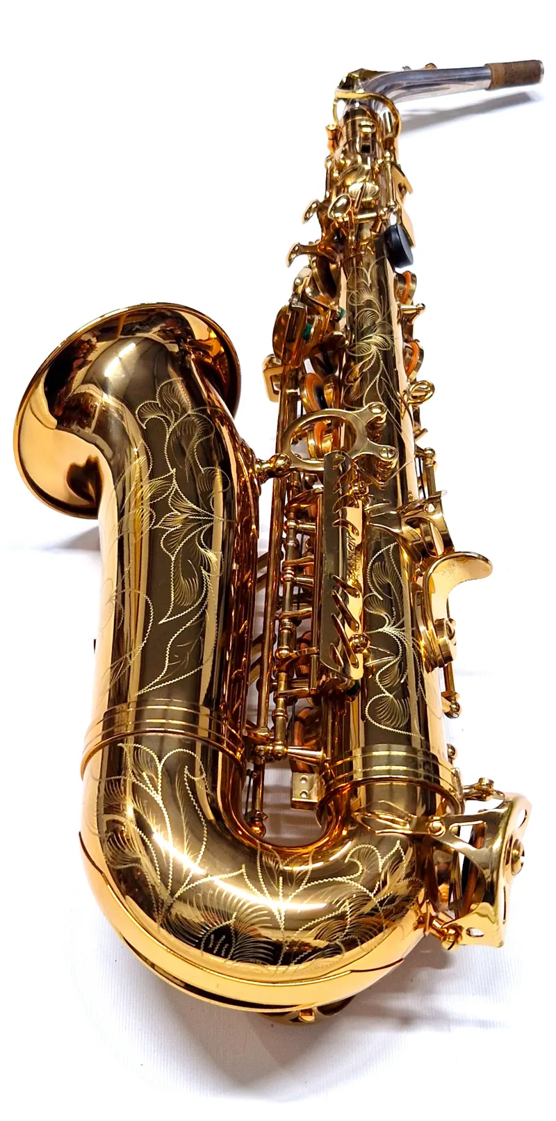 Ex-exhibition item : SA8 alto saxophone made with a gold brass body and silver wrap neck-3