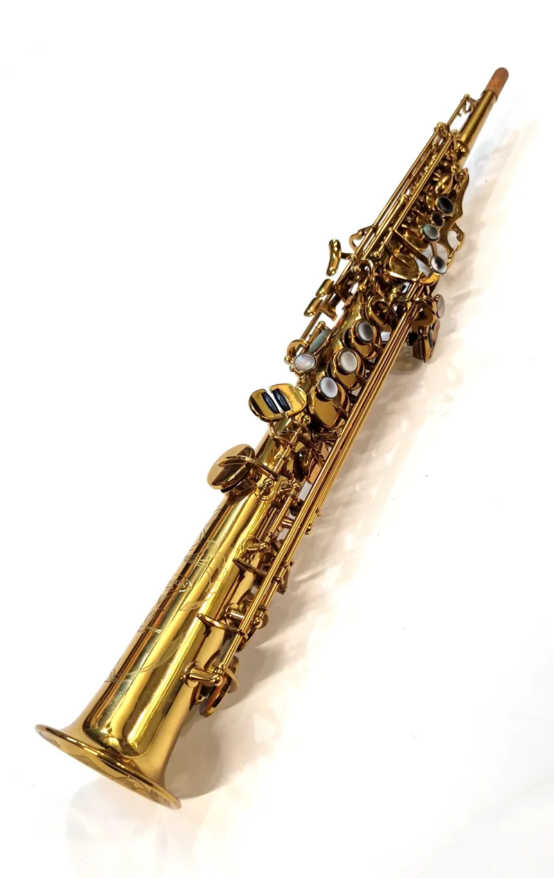 Pre-owned Hanson Series V Soprano Saxophone in Gold Lacquer-1