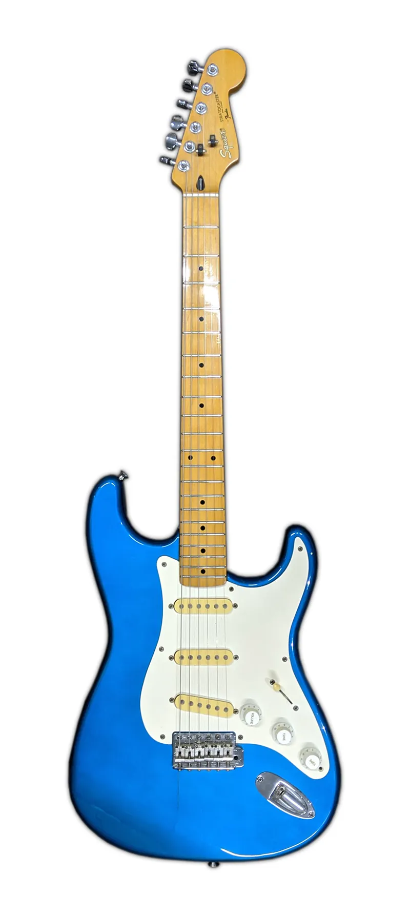blue squier electric guitar