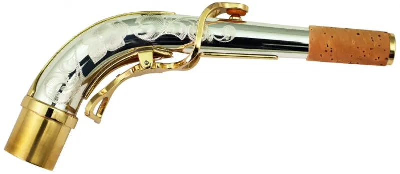 Yanagisawa Alto saxophone Neck. Solid silver. Hand engraved.